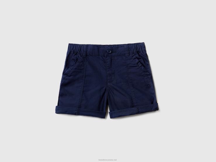 Shorts In Lightweight Cotton B4BF5172 Benetton Kids Dark Blue