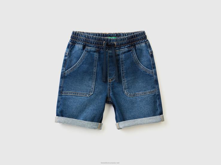 Shorts In Stretch Denim B4BF2354 Benetton Kids Blue