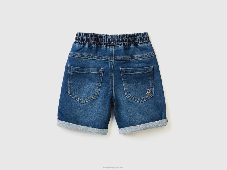 Shorts In Stretch Denim B4BF2354 Benetton Kids Blue