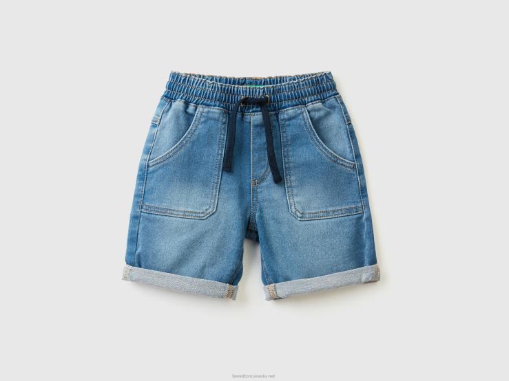 Shorts In Stretch Denim B4BF2398 Benetton Kids Light Blue