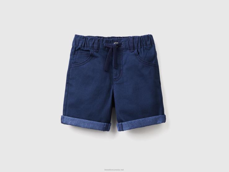 Slim Fit Bermudas B4BF2385 Benetton Kids Dark Blue