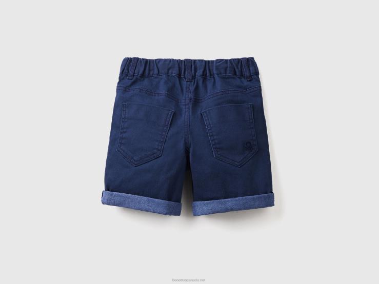 Slim Fit Bermudas B4BF2385 Benetton Kids Dark Blue