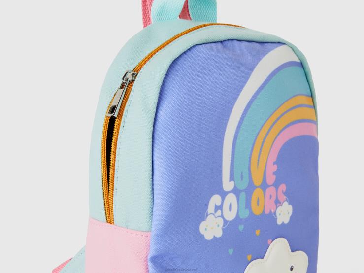 Rucksack In Cotton Blend With Print B4BF3060 Benetton Kids Multi-Color