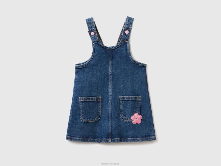 Denim Overall Skirt B4BF5649 Benetton Kids Dark Blue