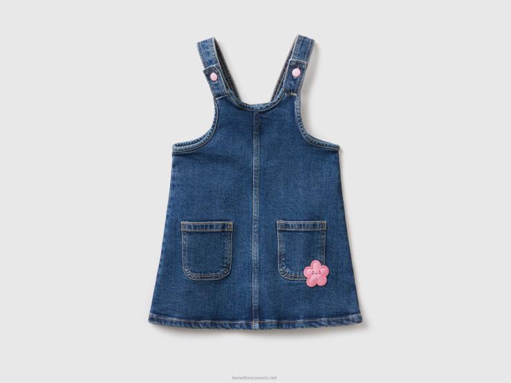 Denim Overall Skirt B4BF5649 Benetton Kids Dark Blue