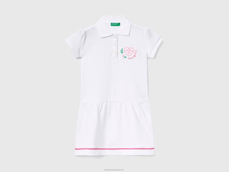 Short Polo-Style Dress B4BF5659 Benetton Kids White