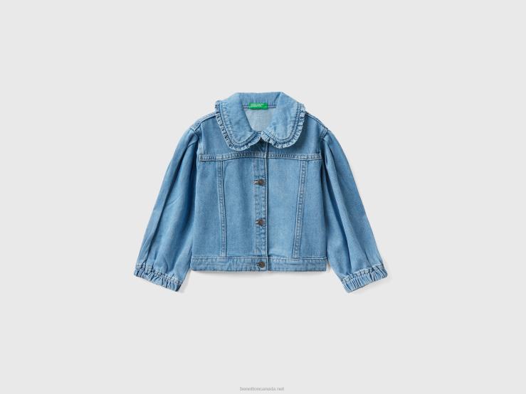 Denim Jacket With Collar B4BF2828 Benetton Kids Blue
