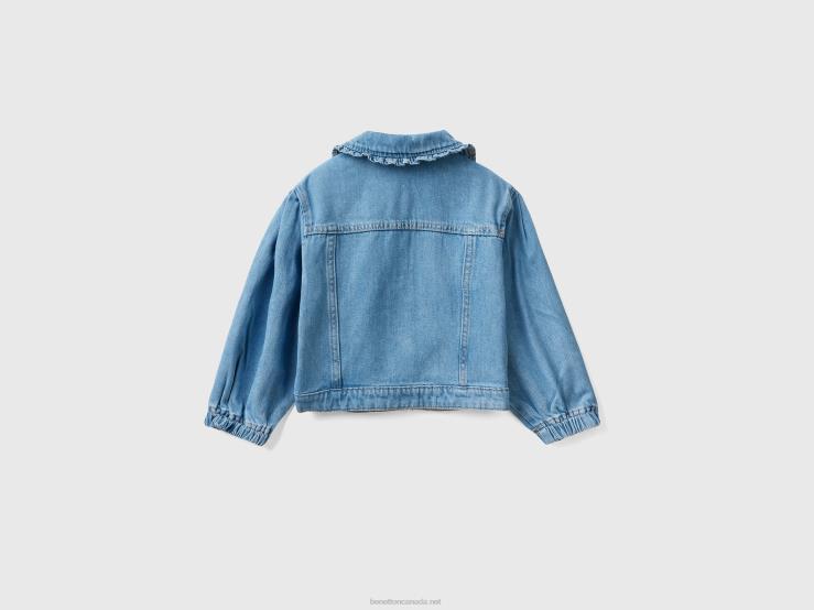 Denim Jacket With Collar B4BF2828 Benetton Kids Blue