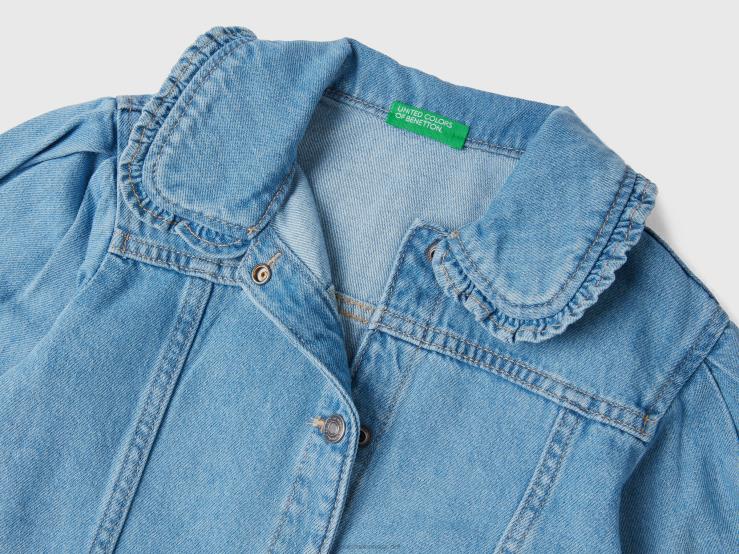 Denim Jacket With Collar B4BF2828 Benetton Kids Blue