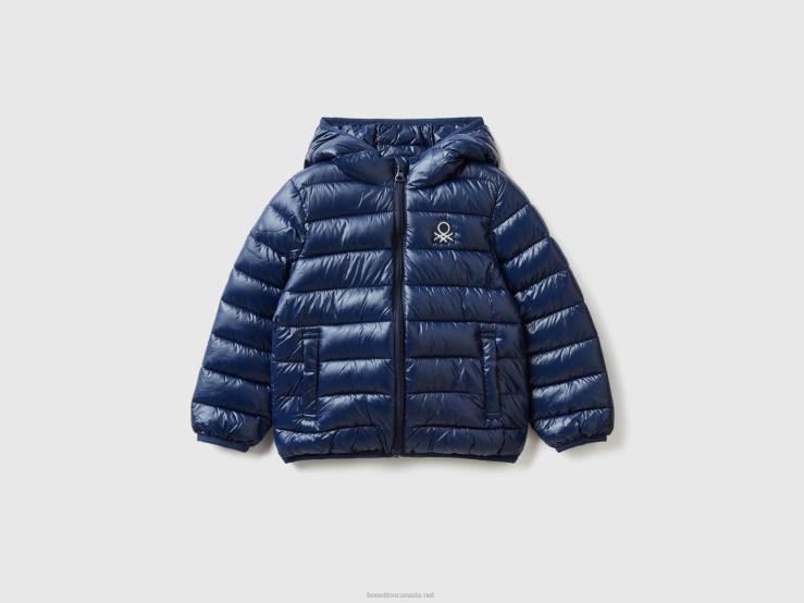 Padded Jacket With Hood B4BF2819 Benetton Kids Dark Blue