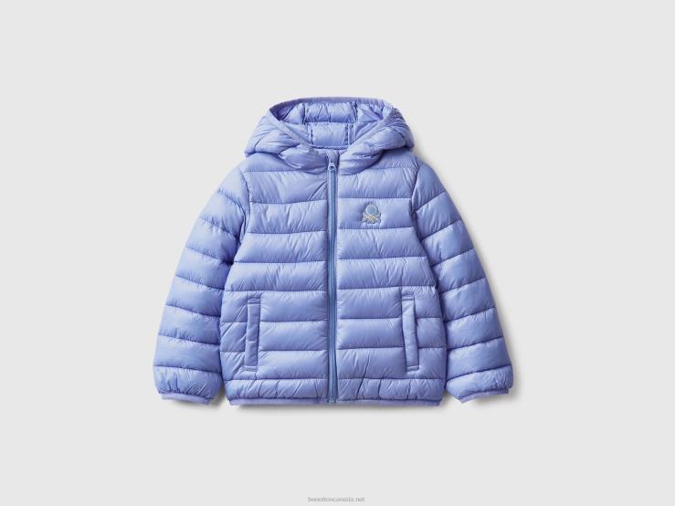 Padded Jacket With Hood B4BF2832 Benetton Kids Periwinkle