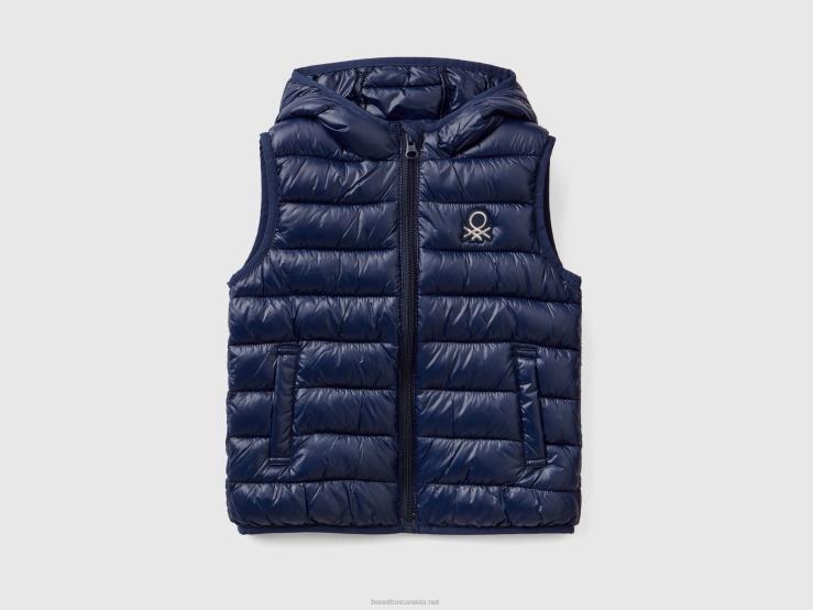 Padded Jacket With Hood B4BF5534 Benetton Kids Dark Blue
