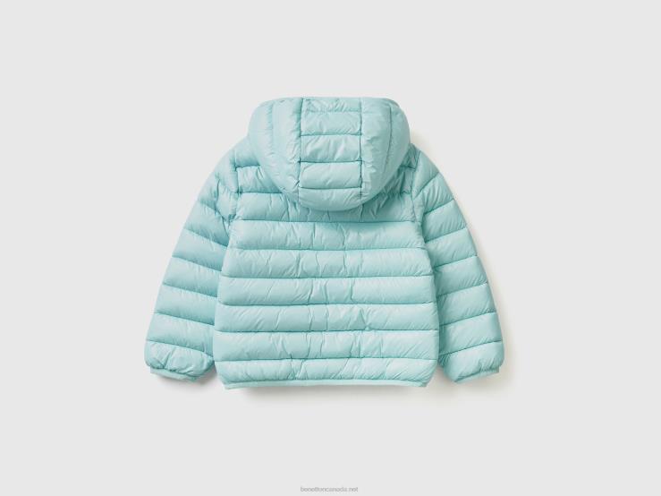 Padded Jacket With Hood B4BF5535 Benetton Kids Aqua