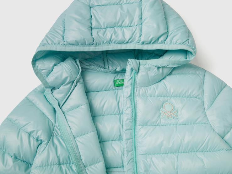 Padded Jacket With Hood B4BF5535 Benetton Kids Aqua