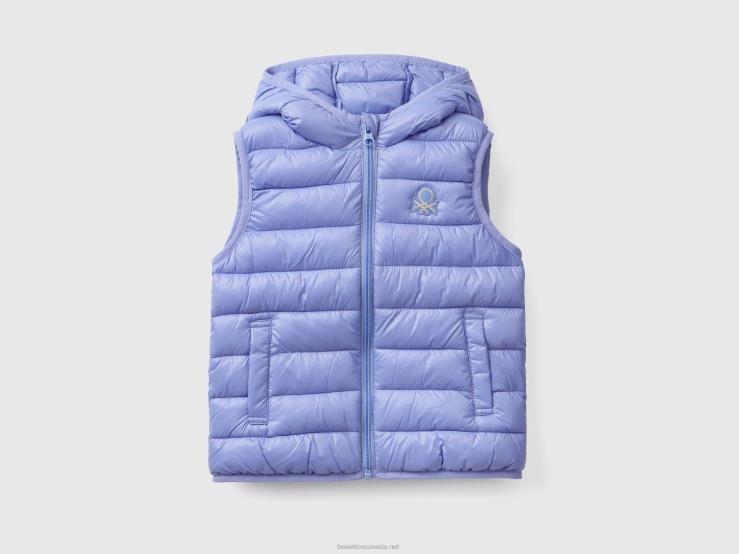 Padded Jacket With Hood B4BF5540 Benetton Kids Periwinkle