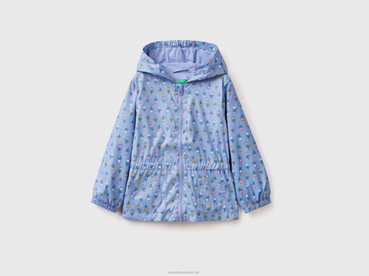 "Rain Defender" Patterned Jacket B4BF5536 Benetton Kids Periwinkle