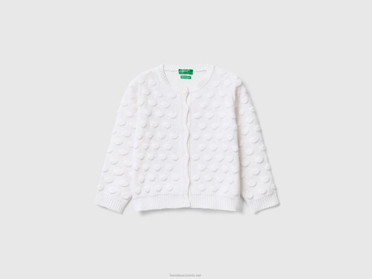 Cardigan In Recycled Cotton Blend B4BF3447 Benetton Kids White