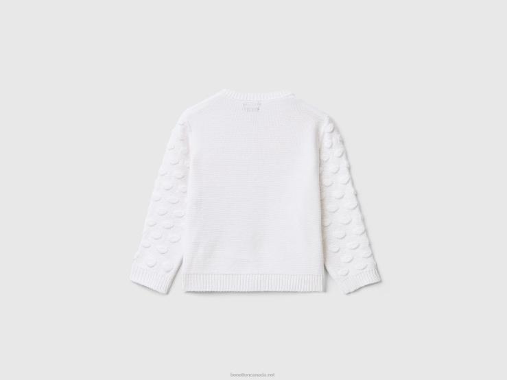 Cardigan In Recycled Cotton Blend B4BF3447 Benetton Kids White