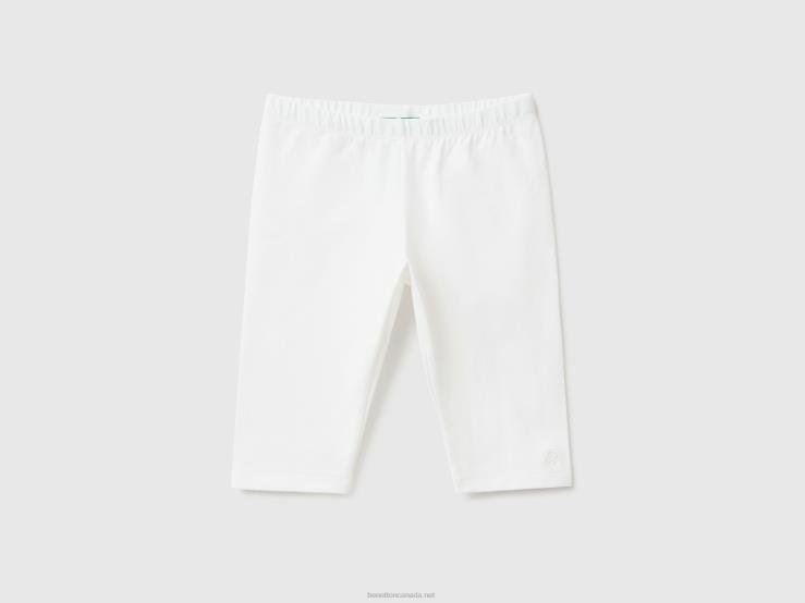3/4 Leggings In Stretch Cotton B4BF2958 Benetton Kids White