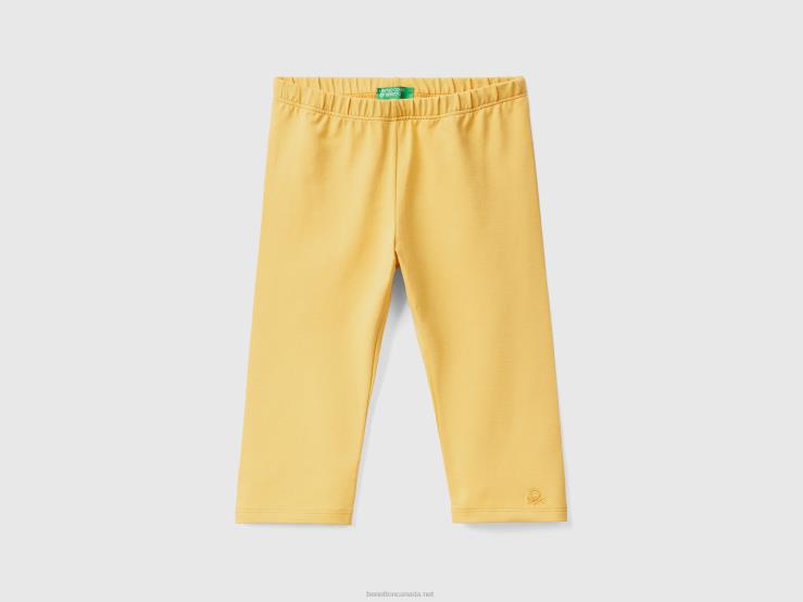 3/4 Leggings In Stretch Cotton B4BF2972 Benetton Kids Yellow