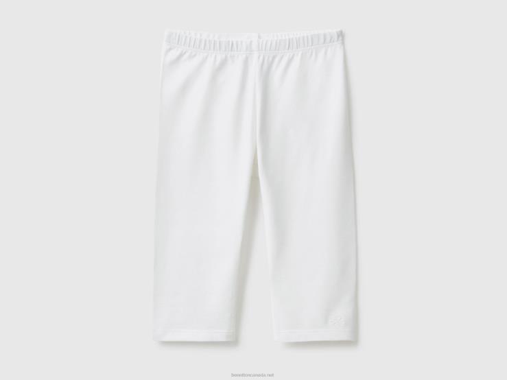 3/4 Leggings In Stretch Cotton B4BF5676 Benetton Kids White