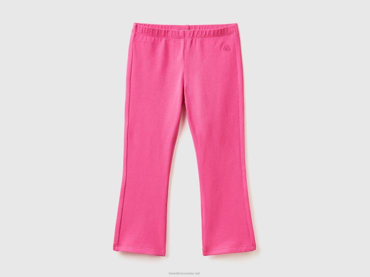 Flared Leggings In Stretch Cotton B4BF5670 Benetton Kids Fuchsia