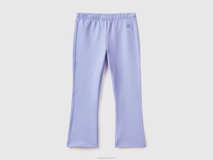 Flared Leggings In Stretch Cotton B4BF5672 Benetton Kids Periwinkle