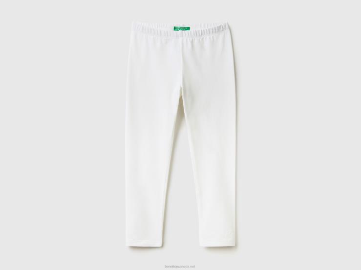 Stretch Cotton Leggings B4BF2971 Benetton Kids White