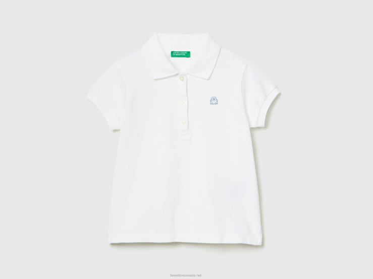 Regular Fit Polo In Organic Cotton B4BF2844 Benetton Kids White
