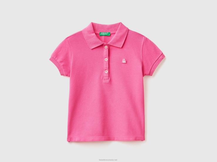 Regular Fit Polo In Organic Cotton B4BF5582 Benetton Kids Fuchsia