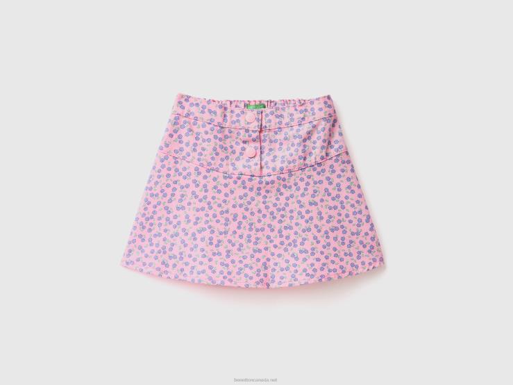Floral Miniskirt B4BF5732 Benetton Kids Pink