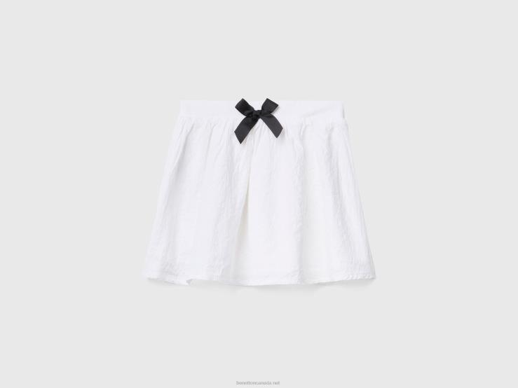 Miniskirt With Bow B4BF5730 Benetton Kids White