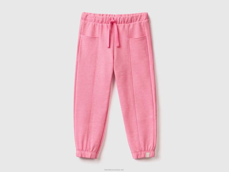 Joggers In Recycled Fabric B4BF3027 Benetton Kids Neon Pink