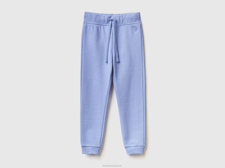 Sweatpants In Organic Cotton B4BF2985 Benetton Kids Periwinkle
