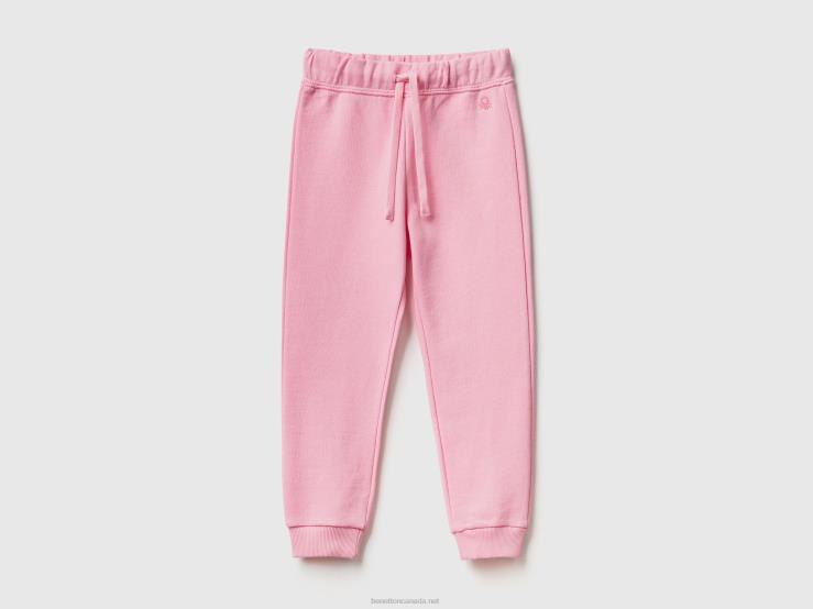 Sweatpants In Organic Cotton B4BF2986 Benetton Kids Pink