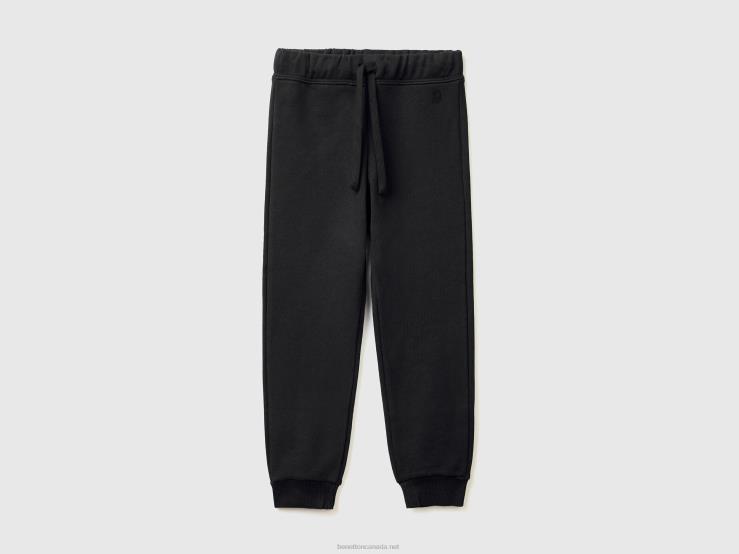 Sweatpants In Organic Cotton B4BF3020 Benetton Kids Black