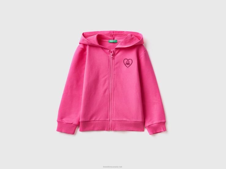 Zip-Up Hoodie B4BF2908 Benetton Kids Fuchsia