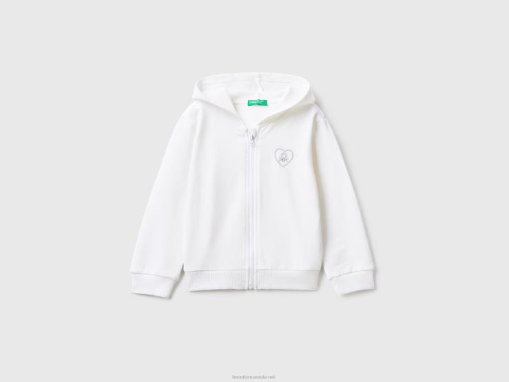 Zip-Up Hoodie B4BF2929 Benetton Kids White