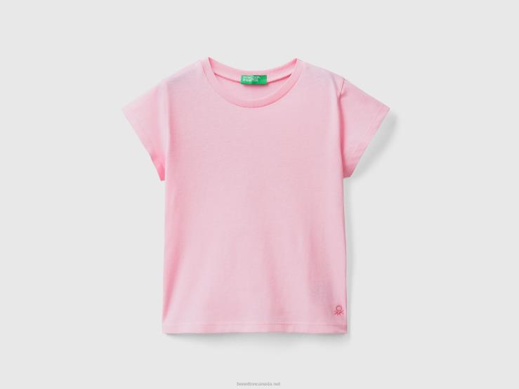 100% Organic Cotton T-Shirt B4BF2868 Benetton Kids Pink