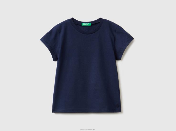 100% Organic Cotton T-Shirt B4BF2889 Benetton Kids Dark Blue