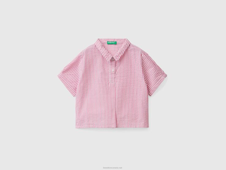 Lightweight Striped Shirt B4BF2852 Benetton Kids Pink