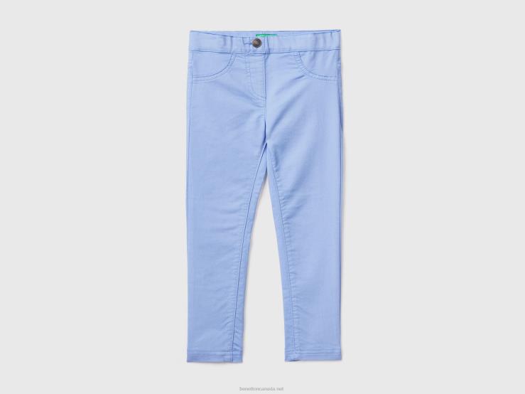 Jeggings In Stretch Cotton Blend B4BF5720 Benetton Kids Periwinkle