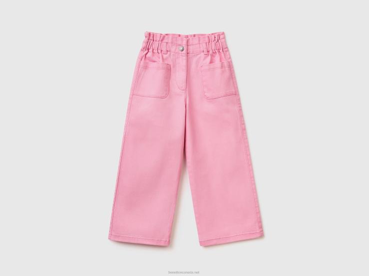 Paperbag Trousers B4BF3003 Benetton Kids Pink