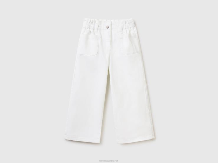 Paperbag Trousers B4BF5706 Benetton Kids White