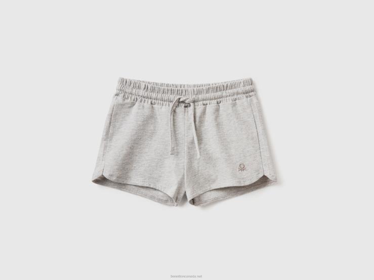 Shorts With Drawstring In Organic Cotton B4BF3013 Benetton Kids Light Gray