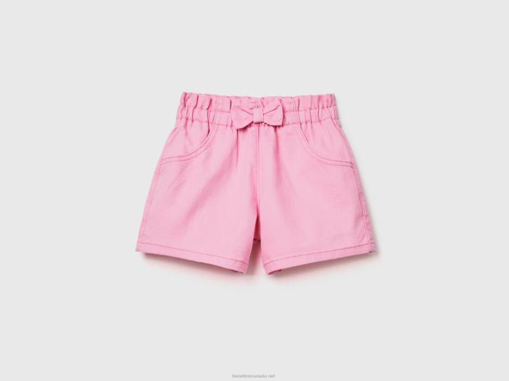 Shorts With Elastic Waist B4BF5705 Benetton Kids Pink