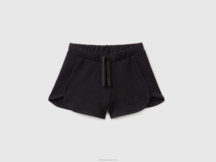 Sweat Shorts In 100% Organic Cotton B4BF3024 Benetton Kids Black