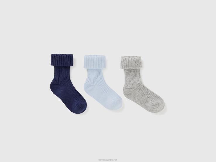 Socks Set With Curl B4BF3302 Benetton Kids Blue