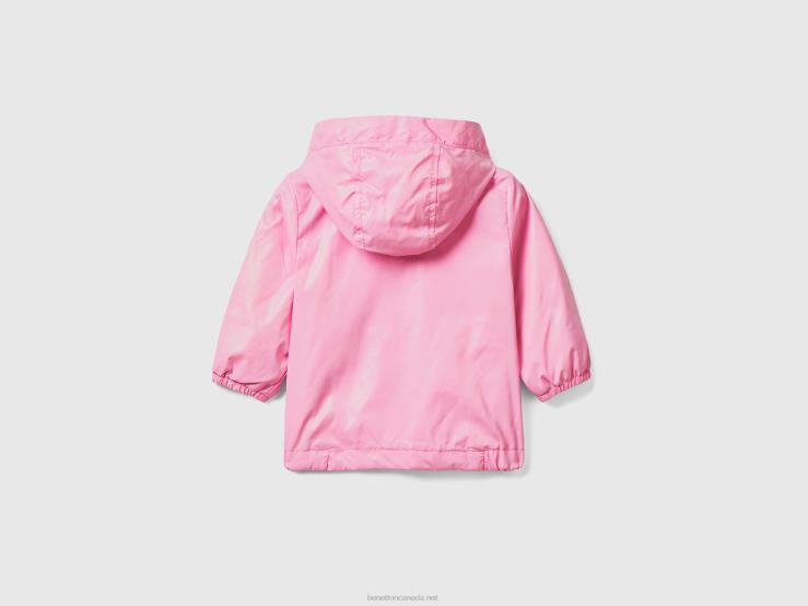 Lightweight Jacket With Hood B4BF3068 Benetton Kids Pink