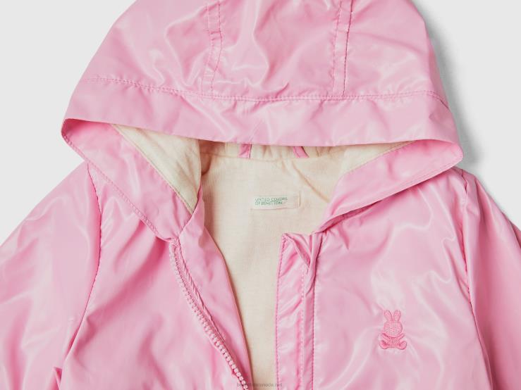 Lightweight Jacket With Hood B4BF3068 Benetton Kids Pink